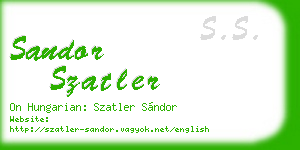sandor szatler business card