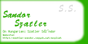sandor szatler business card